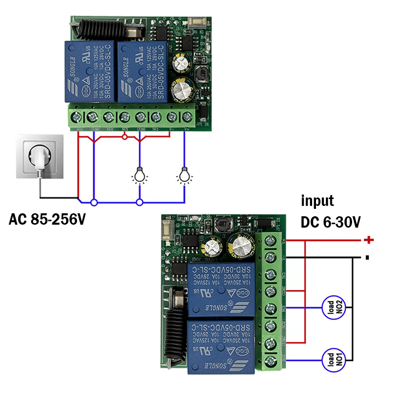 DC 9V 12V 24V AC 85-250V 2CH R – 433Mhz Receiver Module recenzja i cena