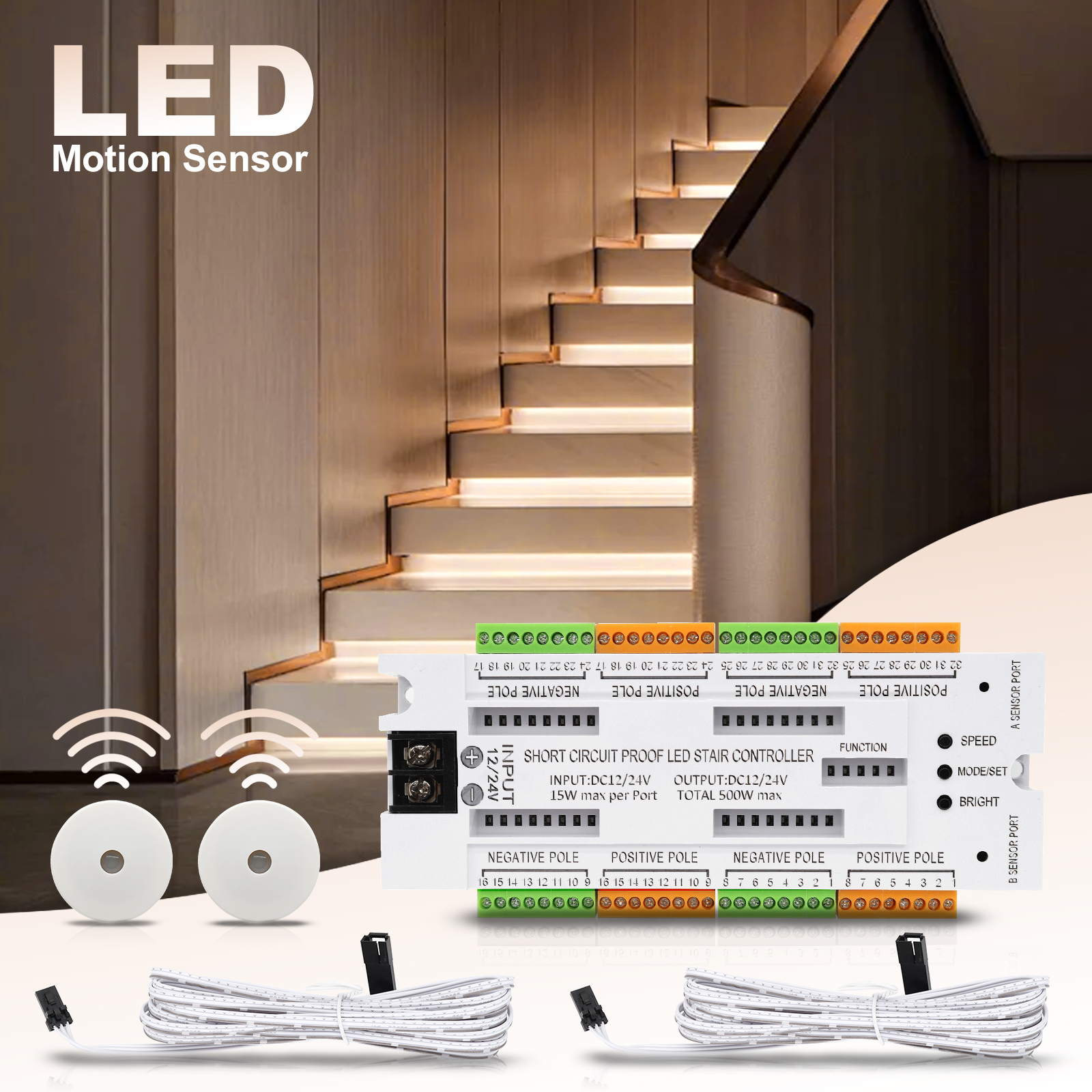 1-32 Steps Indoor Stair Light  – Motion Sensor Pir Wired recenzja i cena