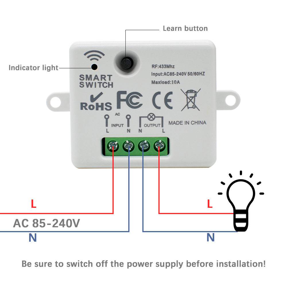 220V 1CH Wireless Remote Contr – 433Mhz Receiver Module recenzja i cena