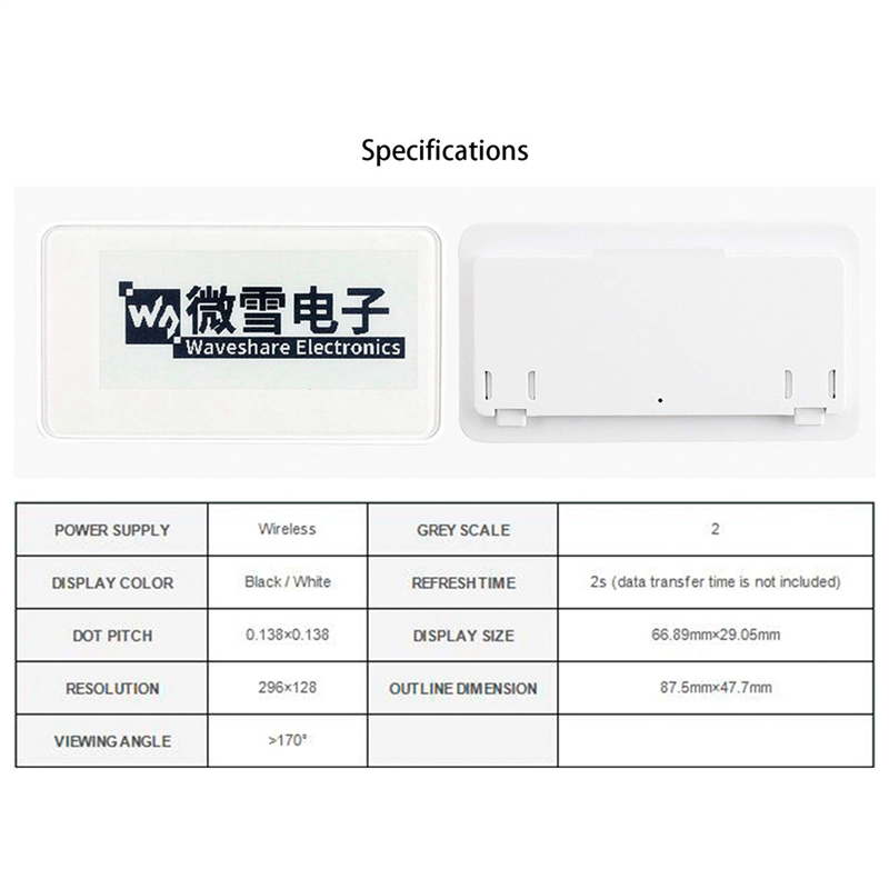 Waveshare 2.9 Inch Wireless NF – Display Epaper 2.9 recenzja i cena